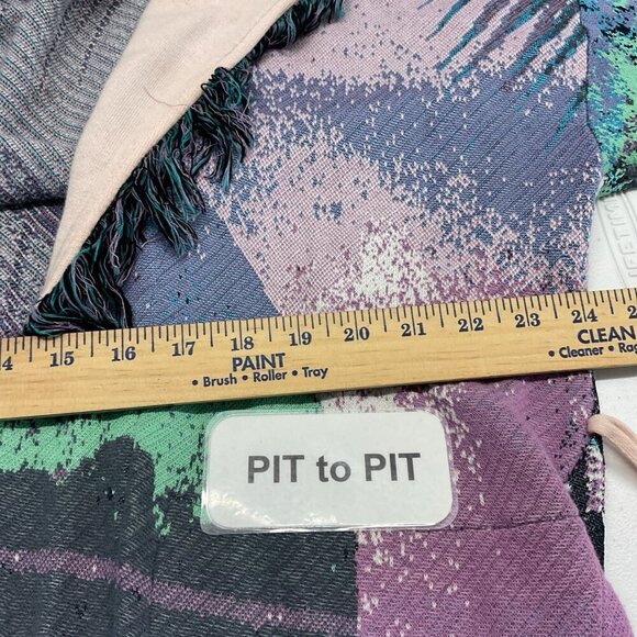 Aldo Martins Moira Fringed Cardigan Sweater Size‎ M Sunset Motif Anthropologie - Picture 10 of 12